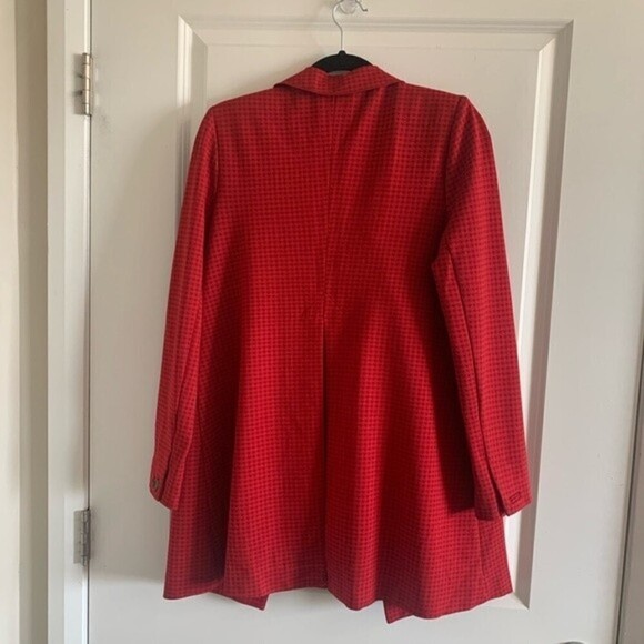 CABI Celebration Coat Red Houndstooth Size Small Stretch #3546 Jacket Po… - Picture 7 of 11
